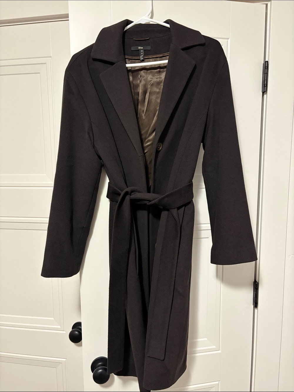 Hugo Boss Long Black Women’s Belted Trench Coat